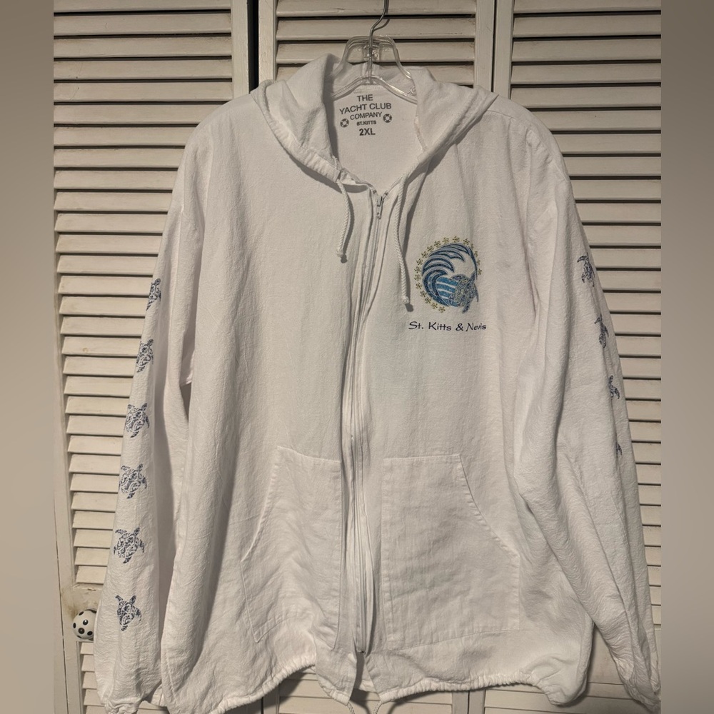 White Zip-Up Hoodie